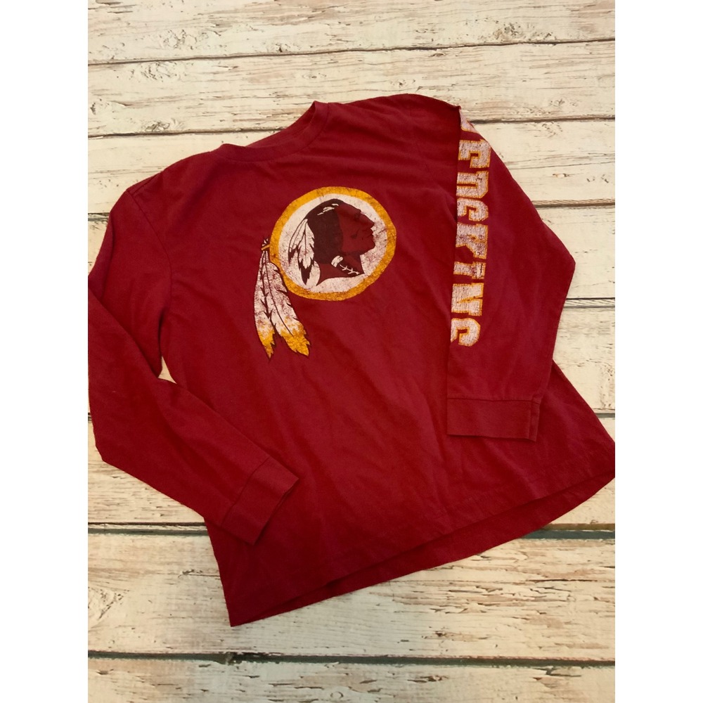 NFL Team Apparel Washington Redskins Kids Long Sleeve Shirt Burgundy L 10/12